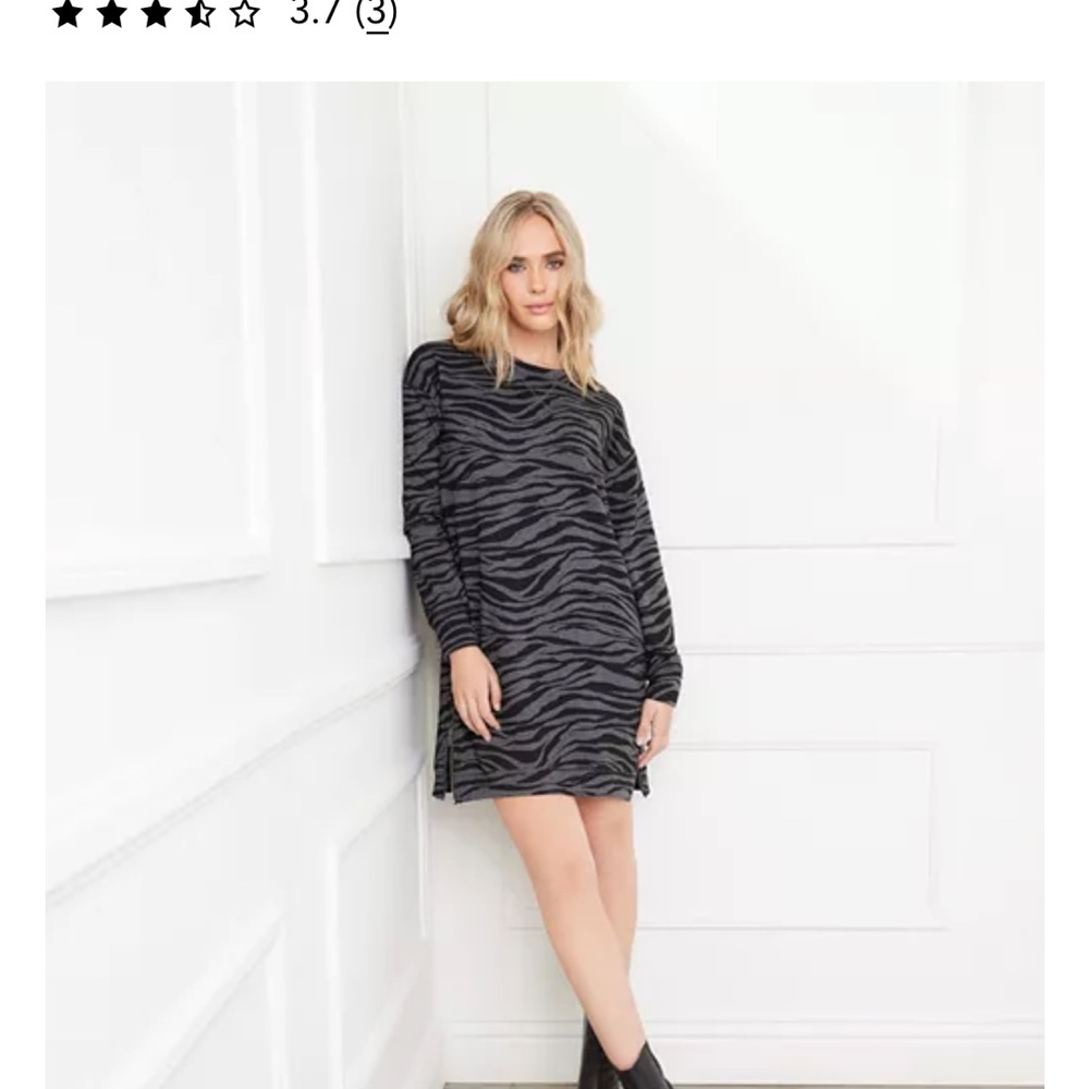 nwt VELVET BY Graham & Spencer Zebra Print Long Sleeve Dress